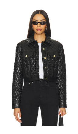 Alice + Olivia - Chloe Quilted Faux Leather Jacket