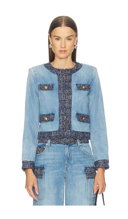 Alice + Olivia - Landon Cropped Denim Jacket