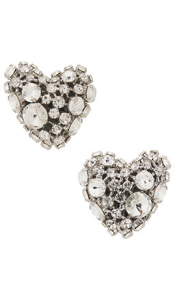 AREA - Crystal Cluster Heart Earrings
