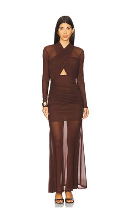 Bardot - Veria Wrap Mesh Maxi Dress