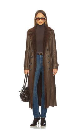 Bardot - Faux Leather Trench Coat