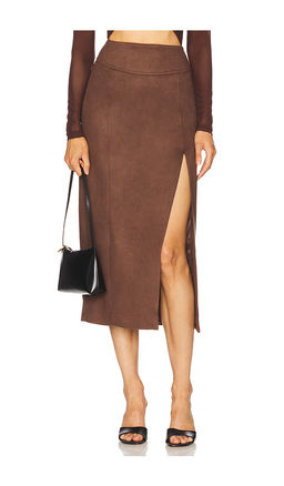 Bardot - Dante Faux Suede Midi Skirt