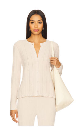 Barefoot Dreams - CozyChic Ultra Lite Cable Knit Cardigan With Ruffle