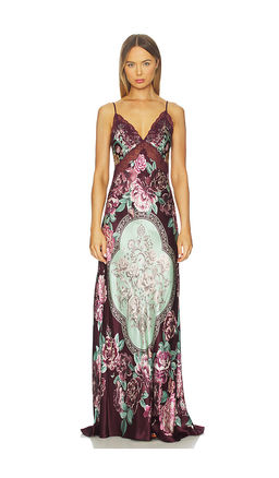 Camilla - V Neck Long Bias Slip Dress With Train