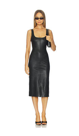 Commando - Faux Leather Midi Tank Dress