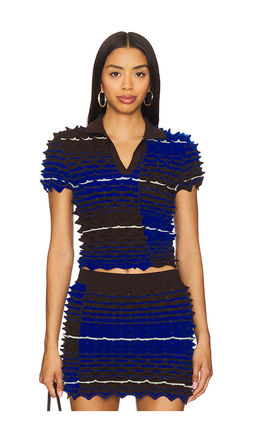 CHET LO - Spikey Gradient Polo Crop Top