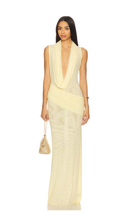 David Koma - Plunge Neckline Sleeveless Gown
