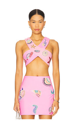 Oceanus - Shell Hand Beaded Crop Top