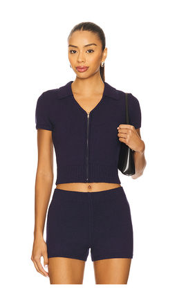 GUIZIO - Calesia Zip Up Crop Top