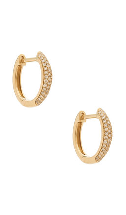 EF COLLECTION - Diamond Dome Huggie Earrings