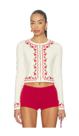 For Love & Lemons - Rose Waltz Scalloped Knit Cardigan