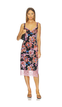 Free People - x Intimately Party Crasher Midi Slip In Black Combo