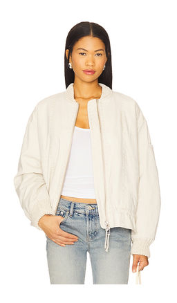 Free People - x We The Free Jax Washed Bomber In Almond Flour