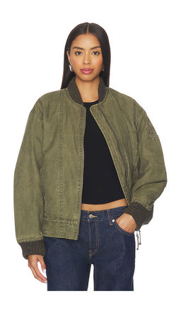 Free People - x We The Free Jax Washed Bomber In Olive