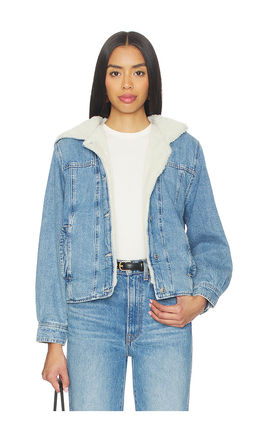 Free People - x We The Free Asher Cozy Denim Jacket In Snowdrift Wash