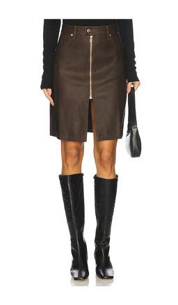 Free People - x We The Free Sycamore Faux Mini Skirt In Rusty