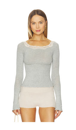 Free People - x Intimately Oh My Darling Long Sleeve In Heather Grey Combo