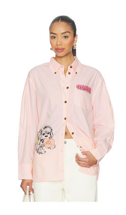 Ganni - Stripe Cotton Oversized Shirt