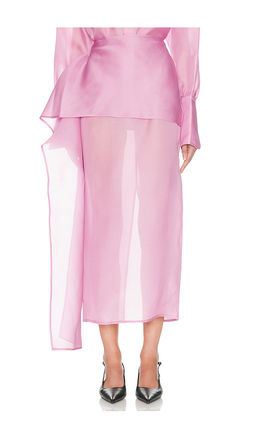 Helsa - The Silk Gazar Skirt With Drape