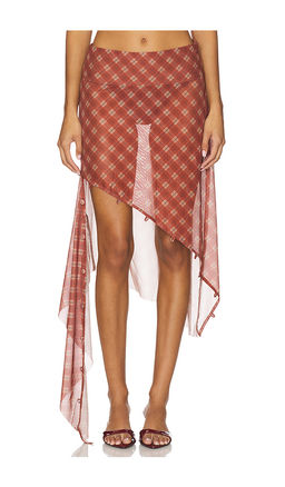 House of Sunny - Retro Check Mesh Skirt