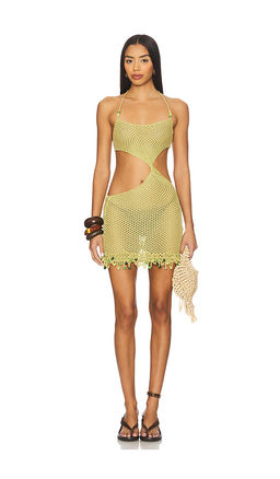 Jaded London - Crochet Bead Trim Mini Dress