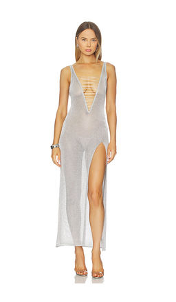 Jaded London - Lurex Knit Laddered Maxi Dress