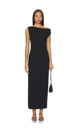 LESET - Lauren Ruched Asymmetrical Shoulder Dress