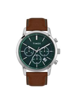 Timex - Green Round Dial Analog Chronograph Men's Watch - TWEG294SMU02 (Medium)