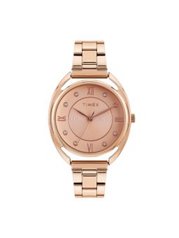 Timex - Rose Gold Round Dial Analog Women's Watch - TWEL231SMU01 (Medium)