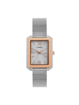 Timex - Silver Rectangle Dial Analog Women's Watch - TWEL233SMU03 (Medium)
