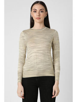 Van Heusen - Women Beige Print Round Neck Sweater