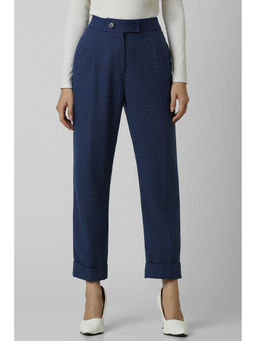 Van Heusen - Women Navy Print Formal Slim Fit Trousers