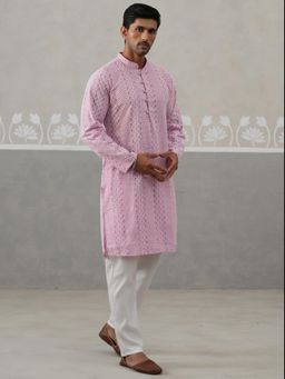 Jompers - Pink Pure Cotton Regular Full Sleeves Kurta With Pyjama