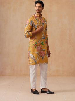 Jompers - Mustard Pure Cotton Regular Full Sleeves Kurta With Pyjama