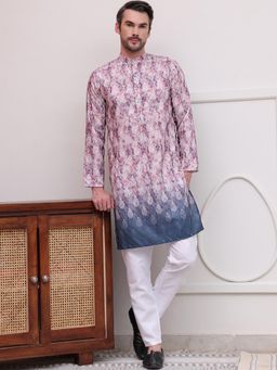 Jompers - Magenta Cotton Blend Regular Full Sleeves Kurta With Pyjama