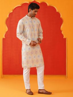 Jompers - Grey Viscose Rayon Regular Full Sleeves Kurta With Pyjama