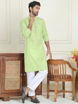 Jompers - Green Pure Cotton Regular Full Sleeves Kurta With Pyjama