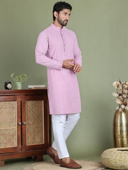 Jompers - Purple Pure Cotton Regular Full Sleeves Kurta With Pyjama