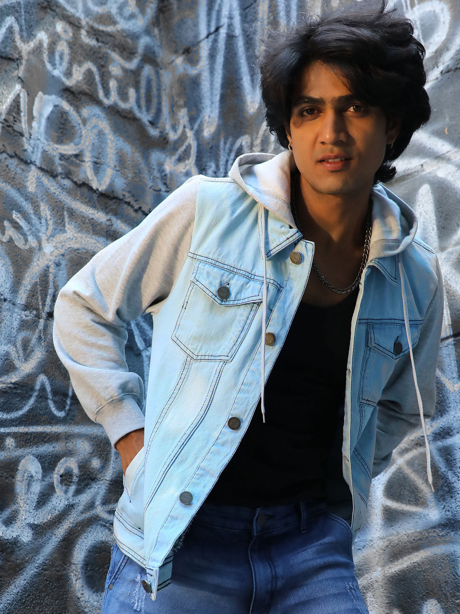 VAULTROOM LOGO DENIM JACKET / WASH BLUE VAULTROOM ICON DENIM