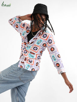 Campus Sutra - Men's EcoLiva Multicolour Structural Block Shirt