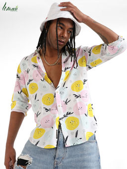 Campus Sutra - Men's EcoLiva Multicolour Artistic Botanical Shirt