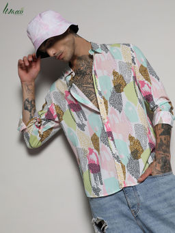 Campus Sutra - Men's EcoLiva Multicolour Abstract Dotted Shirt