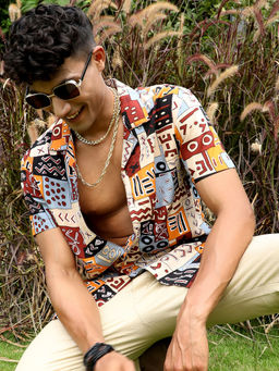 Campus Sutra - Men's Multicolour Aztec Print Shirt