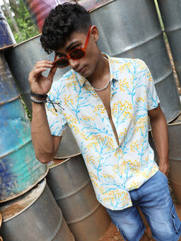 Campus Sutra - Men's Multicolour Floral Strokes Shirt