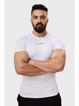 FUAARK - Mens White Astral Slim Fit Sports and Gym T-Shirt