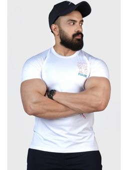 FUAARK - Mens White Elevate Sports and Gym T-Shirt