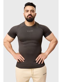 FUAARK - Mens Olive Elite Compression Fit Sports and Gym T-Shirt