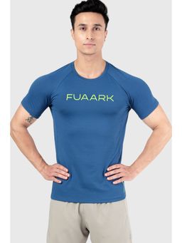 FUAARK - Mens Teal Graphite Aura Textured Sports and Gym Casual T-Shirt
