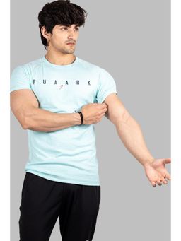 FUAARK - Mens Blue Checks Sports and Gym T-Shirt