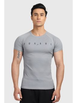FUAARK - Mens Grey Checks Sports and Gym T-Shirt